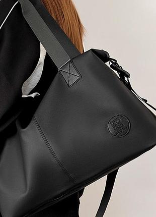 Черная спортивная сумка, для фитнеса, содержимое черная женская сумка, шоппер, дорожная