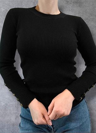 Гольф в рубчик женский s-m черный