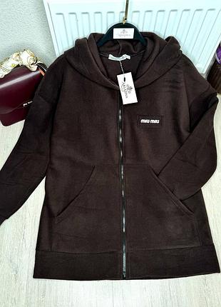 Худи женское флисовое на молнии