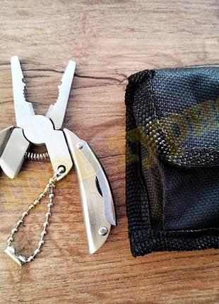 Брелок мультитул (нож, пила, отвертки, плоскогубцы) с чехлом