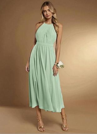 Платье женское стильное тренд цвет мятный