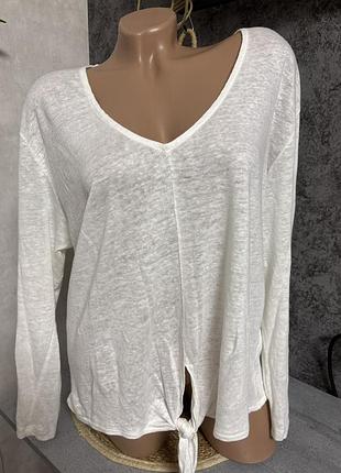 Натуральний льон футболка довгий рукав,h&m,l