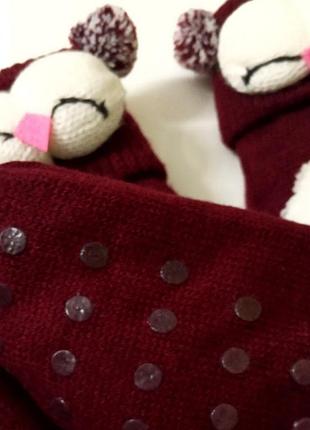 Прикольн вязанные утепленные домашние тапочки-гетри-носочки.