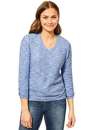 Жіноча стильна тепла блакитна фліска з довгим рукавом