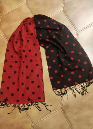Шарф  в горох червоно-чорний