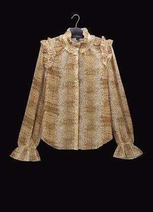 Шифоновая блузка "french connection" со змеиным принтом. размер s.