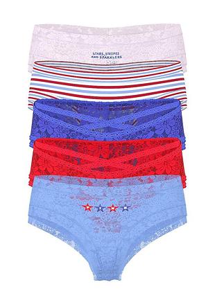 Набор разноцветных трусиков pink victoria's secret