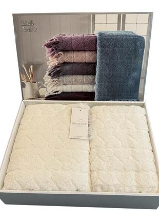 Набор полотенец maison d'or gabrielle ecru 50x100; 85x150