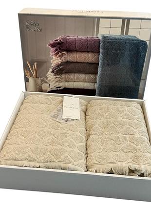 Набор полотенец maison d'or gabrielle beige 50x100; 85x150