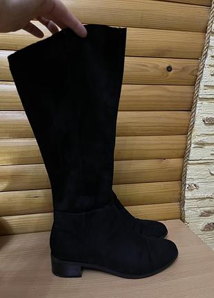 Чоботи,високі,до колін,чорні,нубук,h&m