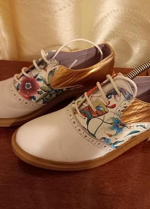 Женские кожаные туфли 37 размер