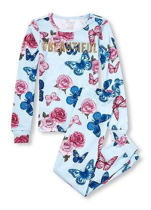 Childrens рlace хлопковая пижама buttefly flower