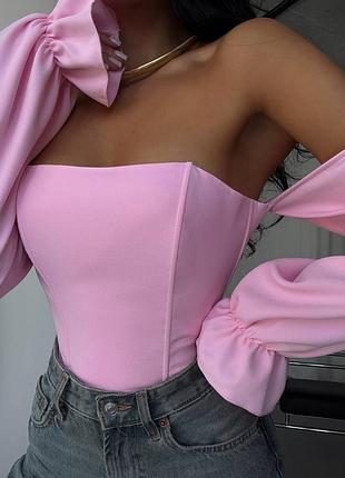 Стильная женская блуза корсет  в расцветках рр  с-хл