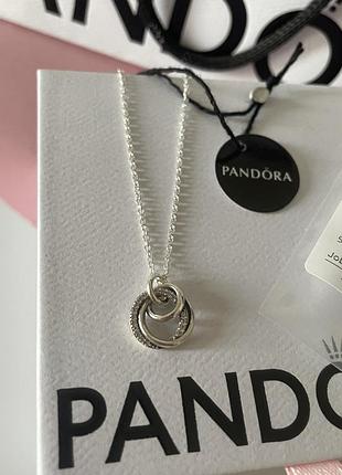 Оригинальное ожерелье колье круги с камнями подвеска оригинал пандора pandora
