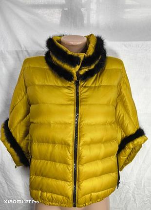 Жилет жилетка безрукавка дутая синтепон вставки норка женская