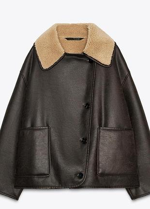 Чорна коричнева дублянка зара zara