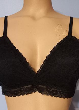 Бюстгальтер топ бра черный кружевной