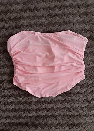 💗 бандо-топ розового и бежевого цвета