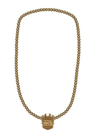 Колье с кулоном из натурального дерева корона и сумочка джутовая германия