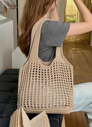 Сумка шопер вʼязана сумка хендмейд сумка авозька