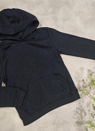 Теплое худи темно-синее