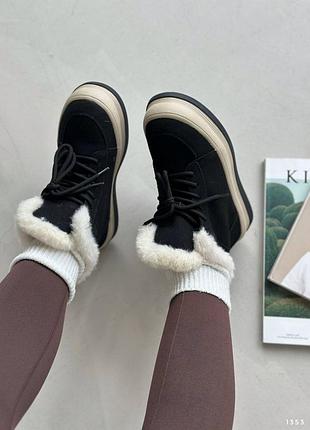 Ботинки женские зимние замшевые