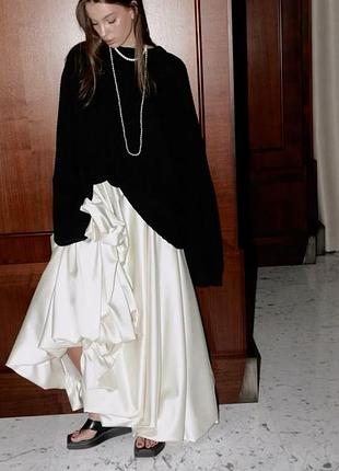 Жемчужный цвет  юбочка- баллон из тафты