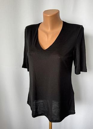 L.k.bennett базовая черная футболка из лиоцела топ мягкий приятный нижний слой короткий рукав
