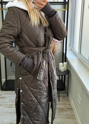 Зимове стьобане пальто