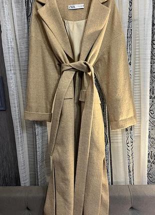 Пальто zara  monteco шерсть 100% limited edition