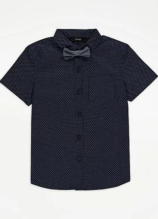 Рубашка (тениска) с коротким рукавом и галстук-бабочка для мальчика джордж 134