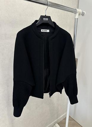 Куртка жіноча jil sander чорна вовняна з об’ємними рукавами, розмір 34 (xs–s)