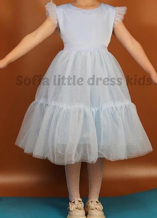 Ошатна сукня для дівчинки ніжно-блакитного кольору,  4-5 років, 8-9 років