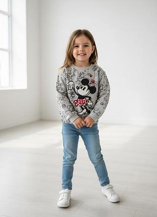 Світшот кофта lupilu светр мінні маус утеплений на флісі на дівчинку