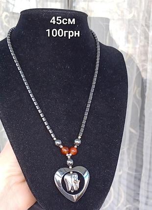 Гематит и сердечник ожерелье