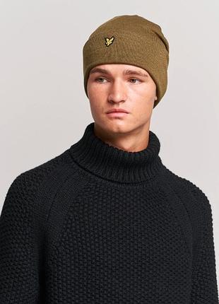Унисекс шапка бини lyle &amp; scott beanie olive
