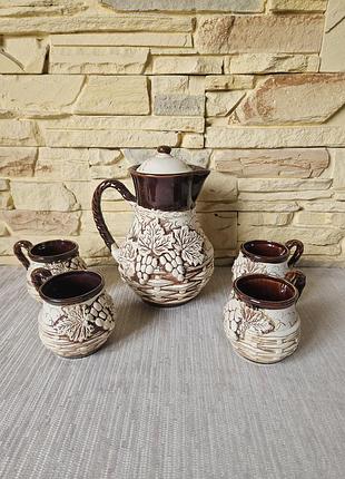 Керамический сервиз для компота виноград