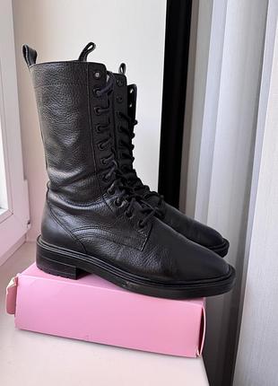 Шкіряні черевики берці zara