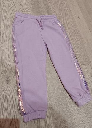 Спортивные штаны для девочки с утеплением 2 -3 года, 86-92см