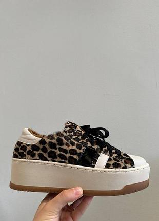 Кроссовки зимние лео принт натуральная кожа и мех nila&amp;nila имталия