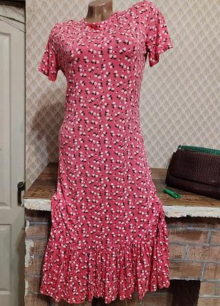 Платье миди вискозное