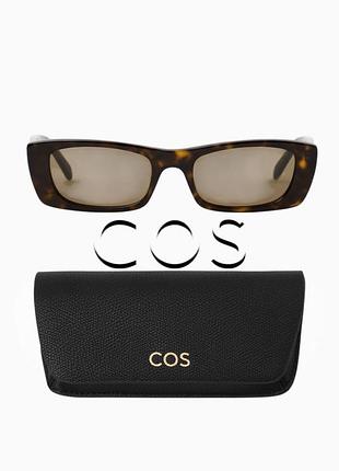 Cos узкие солнцезащитные очки "кошачий глаз" с черепаховой оправой