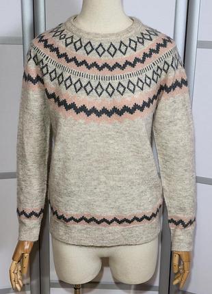 B.coastline известный датский бренд стильный бежевый свитер с орнаментом из мягкой пушистой пряжи Dimer шерсть