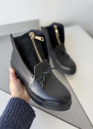 Черевики зимові шкіряні натуральні чорні