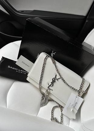 Сумочка женская кожаная белая из натуральной кожи