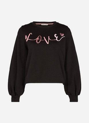 🖤 свитшот oasis (новый) – женский, с надписью "love", хлопок | черный | размер xs (42)