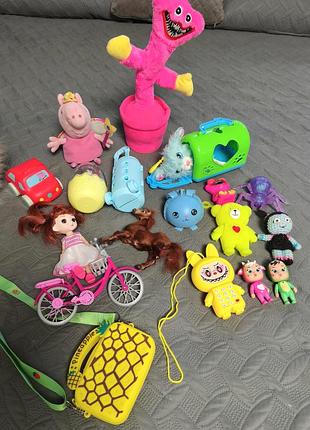 Лот набор пакет игрушек для девочки лабуба свинка пеппа кукла кулла антистресс