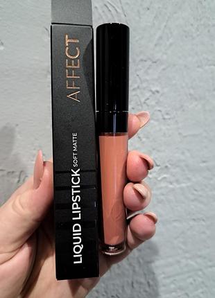 Жидкая матовая помада для губ affect liquid lipstick soft matte - cotton candy