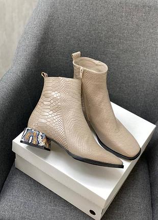 Оригінальні шкіряні комбіновані рептилією ексклюзив черевики квадратні