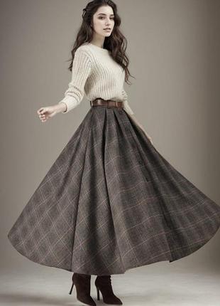 Юбка макси шотландка